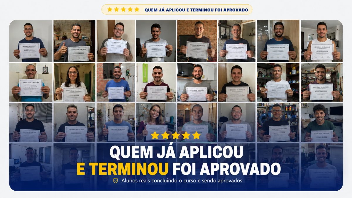Alunos formados segurando o certificado de conclusão do curso
